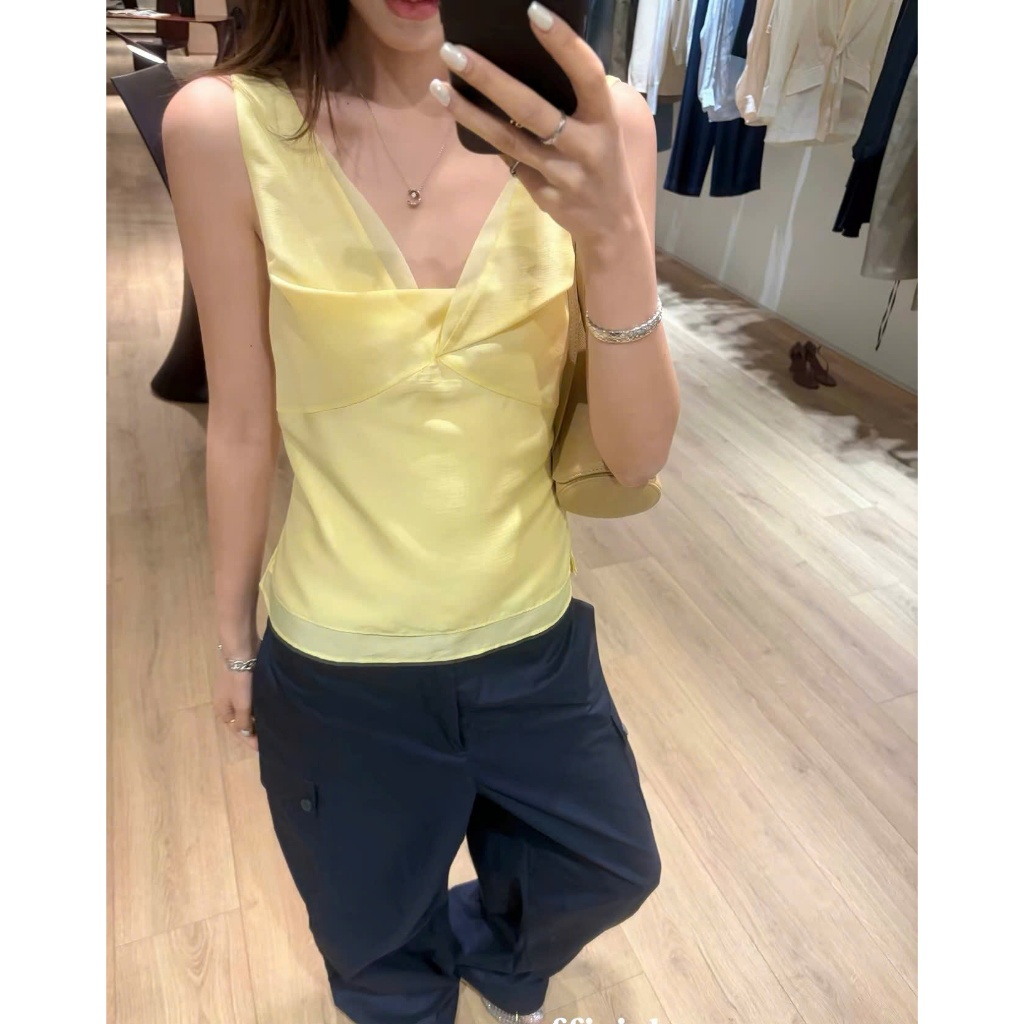 𝗥𝗶𝗼 𝗟𝗶𝗻𝗲𝗻- Áo Linen xoắn ngực 2 dây bản to