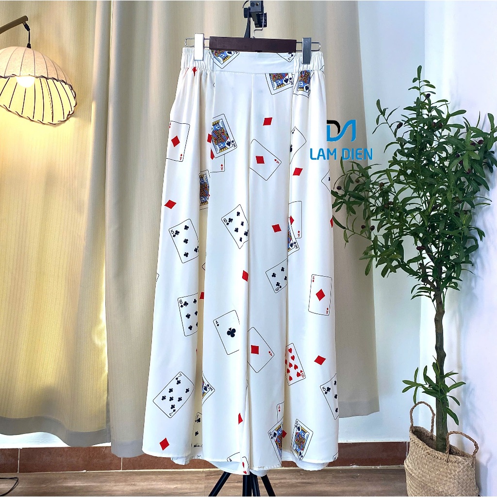 Quần Nữ Ống Rộng Màu Basic, Quần Váy Nữ Chất Lụa Mỹ Mượt Mát, Quần Nữ Dễ Phối Đồ LQ035555