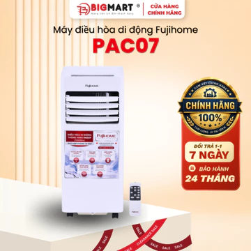 Điều Hòa Di Động Mini Fujihome PAC07 7000BTU - Máy Lạnh 4 Trong 1 Tự Bay Hơi Nước Máy Nén TOSHIBA Cao Cấp Chính Hãng