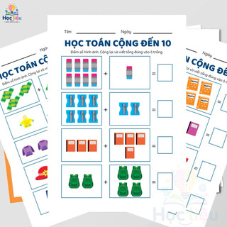 Phiếu Bài Tập Toán Cộng Từ 1-10 Cho Bé Tiền Tiểu Học | Học Mà Chơi Phát Triển Tư Duy