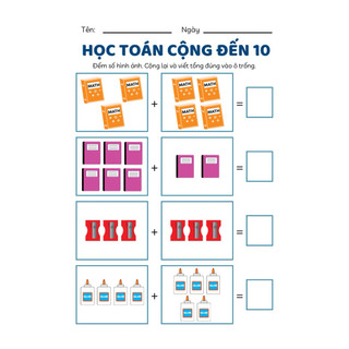 Phiếu Bài Tập Toán Cộng Từ 1-10 Cho Bé Tiền Tiểu Học | Học Mà Chơi Phát Triển Tư Duy