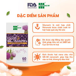 Thực Phẩm Bảo Vệ Sức Khỏe Nano Silymarin OIC NEW Tăng Cường Chức Năng Gan Bảo Vệ Gan Lọ 60 Viên