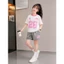 Bộ Đồ Bé Gái Cộc Tay Form Rộng Mặc Mát Thoải Mái Năng Động Size 25-60Kg A1