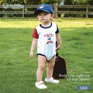 0-9m | Bubaby Body chip ngắn tay cổ tròn Sporty SCT2304SP cao cấp cho bé trai và bé gái chất liệu mềm mại mỏng nhẹ