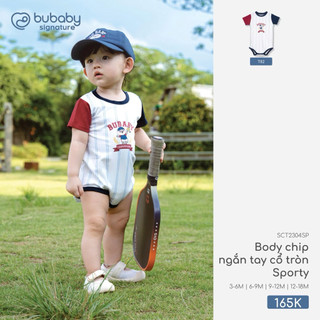 0-9m | Bubaby Body chip ngắn tay cổ tròn Sporty SCT2304SP cao cấp cho bé trai và bé gái chất liệu mềm mại mỏng nhẹ
