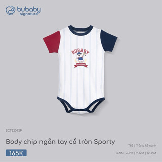 0-9m | Bubaby Body chip ngắn tay cổ tròn Sporty SCT2304SP cao cấp cho bé trai và bé gái chất liệu mềm mại mỏng nhẹ