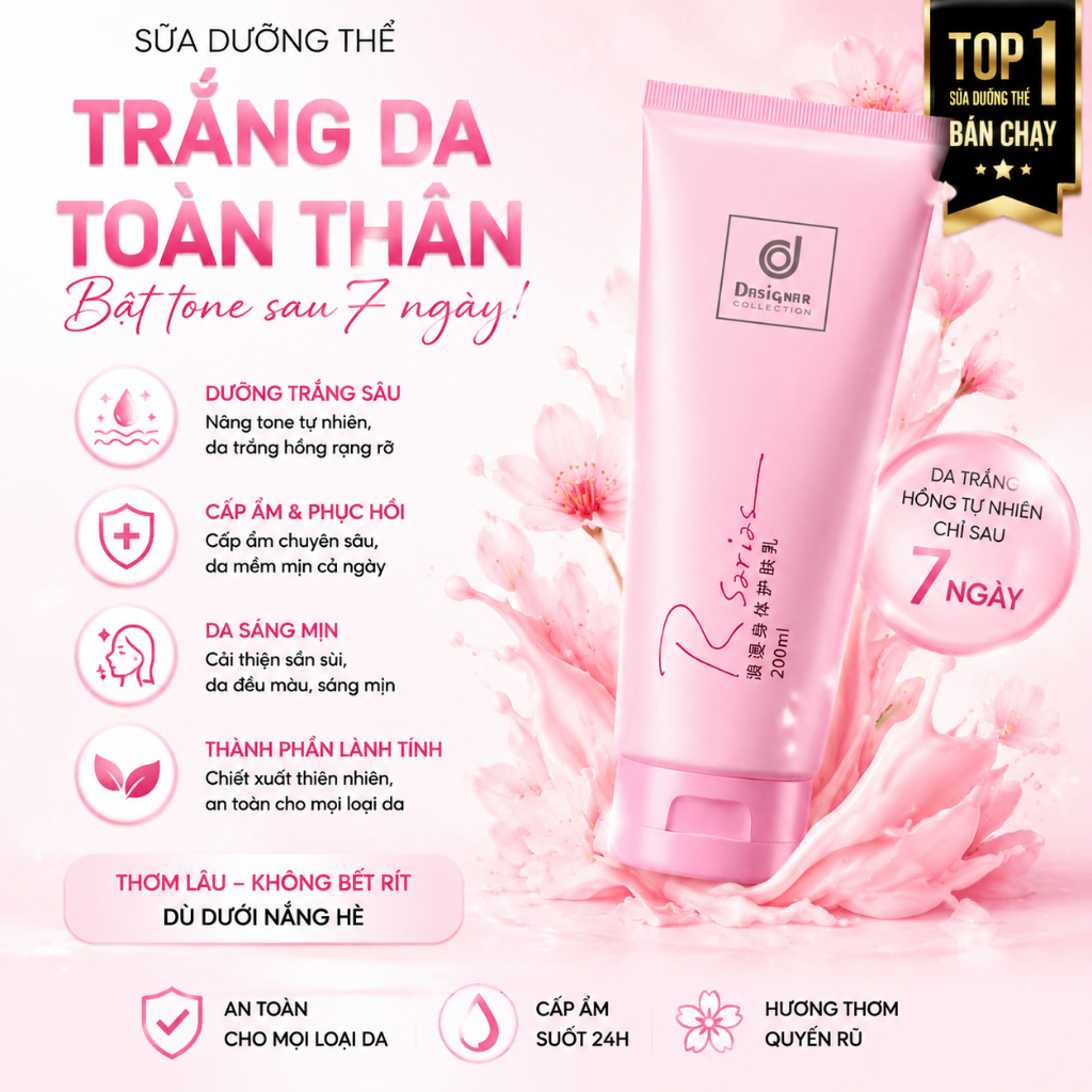 Sữa Dưỡng Thể Trắng Da Hương Nước Hoa Thái Lan Rseries Hand and Body Lotion 200ml