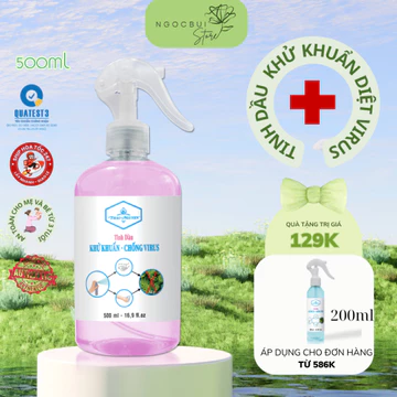 Bình xịt khử khuẩn rửa tay khô tinh dầu sả chanh Thảo Nguyên chính hãng 500ml