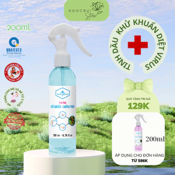 Tinh dầu sả chanh Thảo Nguyên xịt khử khuẩn virus rửa tay khô 200ml