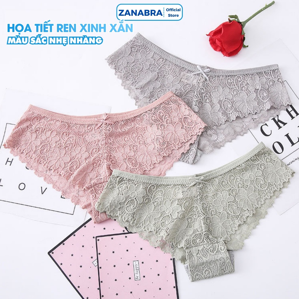 [MẪU MỚI 2026] Quần lót nữ ren lưới cao cấp kháng khuẩn, Quần chíp nữ xuyên thấu ZANABRA L6824