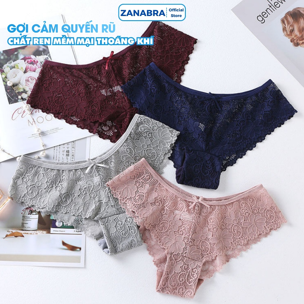[MẪU MỚI 2026] Quần lót nữ ren lưới cao cấp kháng khuẩn, Quần chíp nữ xuyên thấu ZANABRA L6824