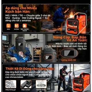 Máy hàn que MMA 250A 220V - Inverter nhẹ 3.5kg, dễ dùng cho người mới, hàn gia dụng