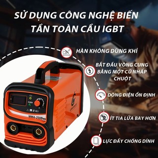 Máy hàn que MMA 250A 220V - Inverter nhẹ 3.5kg, dễ dùng cho người mới, hàn gia dụng