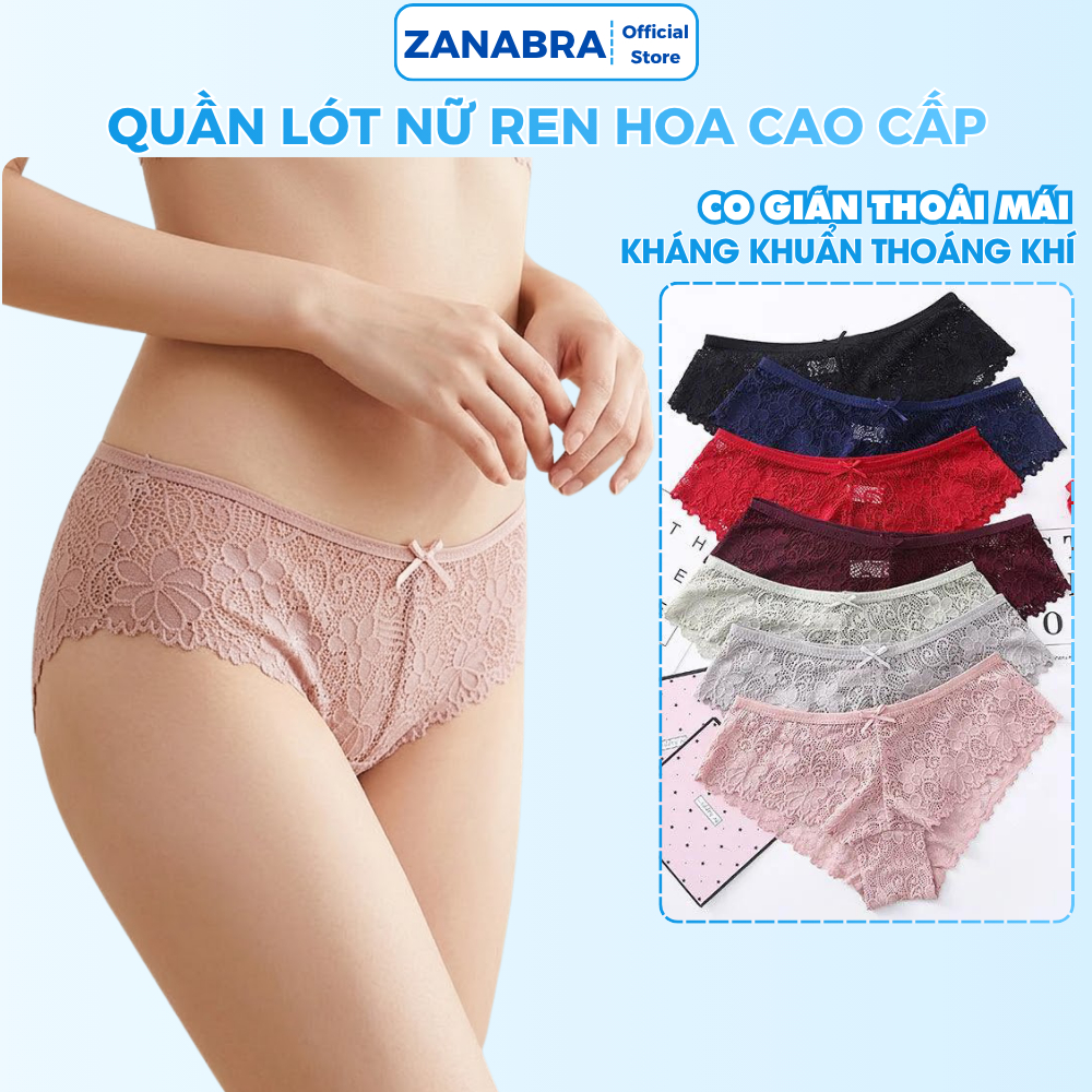 Quần lót nữ ren cạp vừa ôm nữa mông quyến rũ, Quần chip nữ ren mềm mại ôm dáng không lộ viền L6824