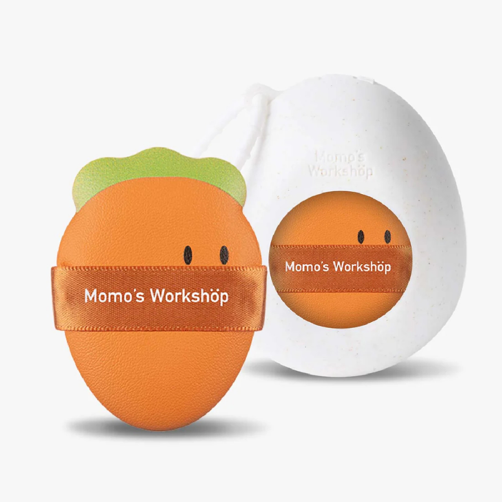 Bông Mút Tán Nền Cà Rốt Xinh Xắn Momo's Workshop Bento Buddies Geego All-Weather Puff - Carrot Crunch (2pcs)