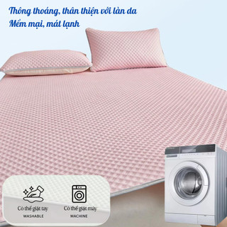 Chiếu điều hòa băng lạnh thoáng khí, ga giường vải Ice Bean mát lạnh, chiếu trải giường nhiều màu, chống bám bẩn