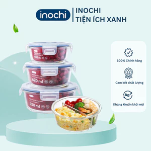 Hộp thuỷ tinh tròn Nikko đựng thực phẩm INOCHI