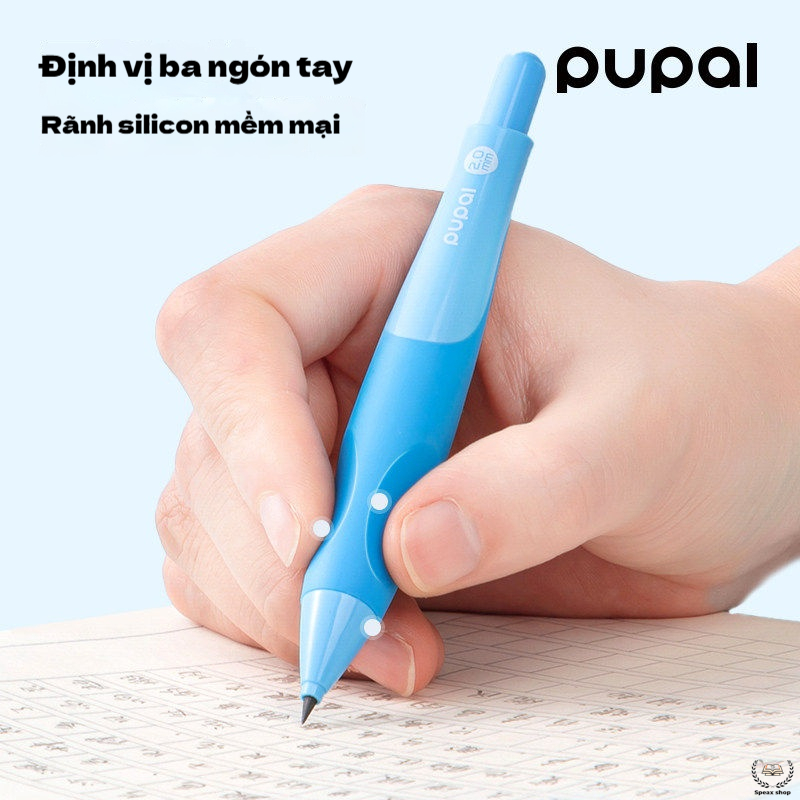 Bút chì bấm Deli chỉnh tư thế cầm bút cho học sinh – lõi 2.0mm, tay cầm silicone 3 điểm, hỗ trợ luyện viết chuẩn nét chữ
