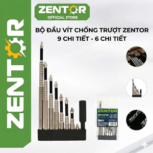 Bộ mũi bắt vít chống trượt ZENTOR 6 chi tiết-9 chi tiết-Bộ đầu vít chống trượt