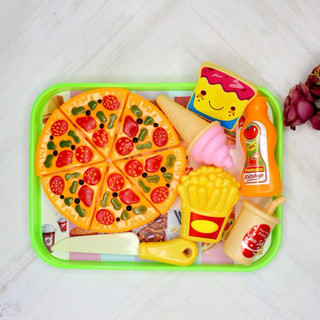 Đồ Chơi Nấu Ăn Fastfood Thức Ăn Nhanh Và Cắt Pizza Có Khay Cho Bé Giúp Phát Triển Kỹ Năng