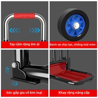 Xe đẩy gấp gọn đa năng | Tặng kèm dây buộc | Xe hành lý – Xe đi chợ | Khung thép chịu lực – Sơn chống gỉ