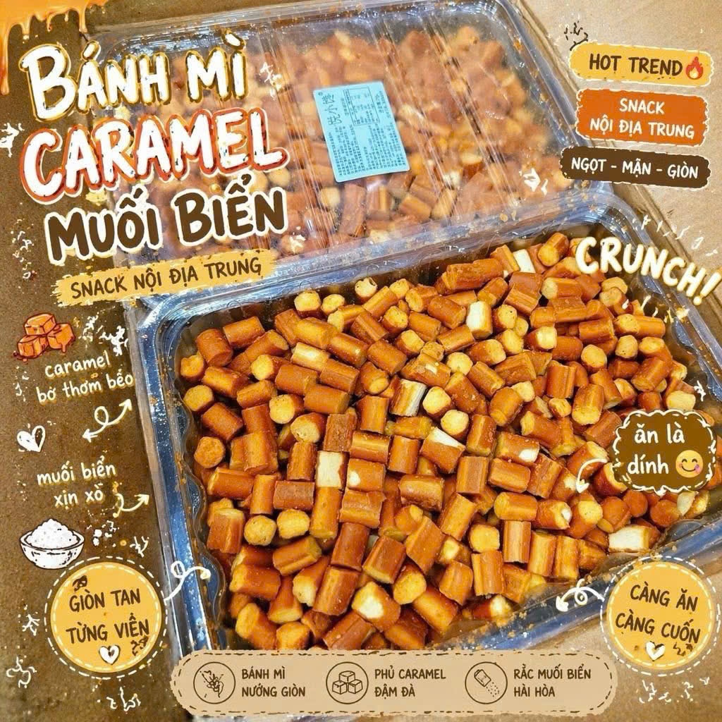 Bánh mì vụn Caramel muối biển thùng 2kg thơm ngon giòn rụm