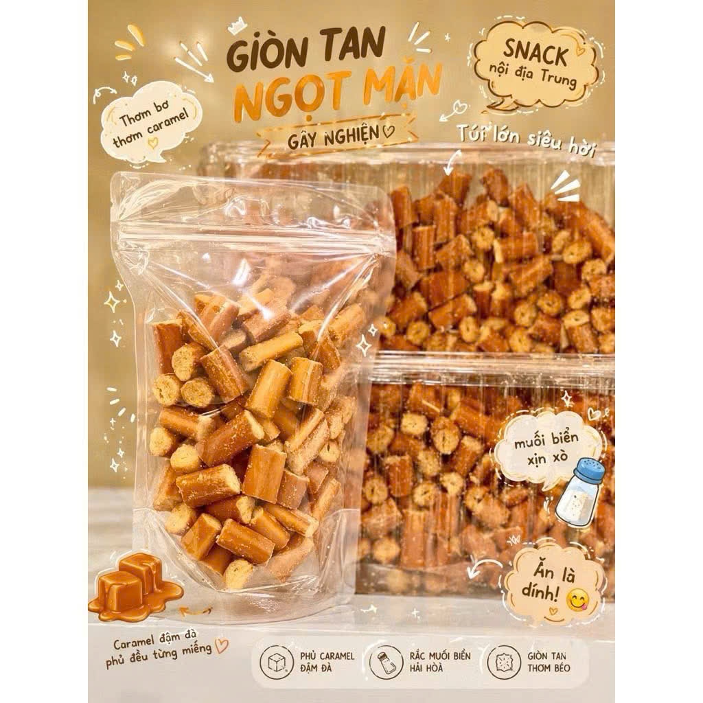 Bánh mì vụn Caramel muối biển thùng 2kg thơm ngon giòn rụm