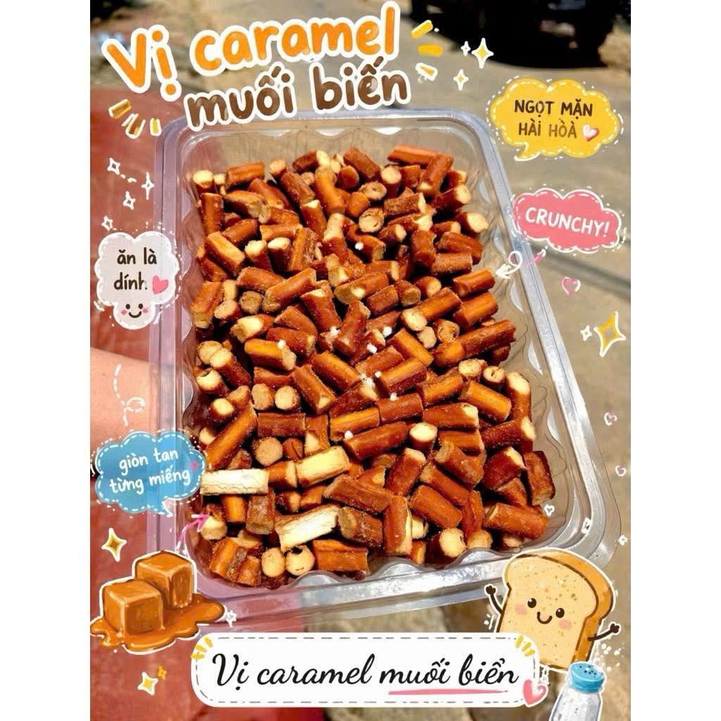 Bánh mì vụn Caramel muối biển thùng 2kg thơm ngon giòn rụm