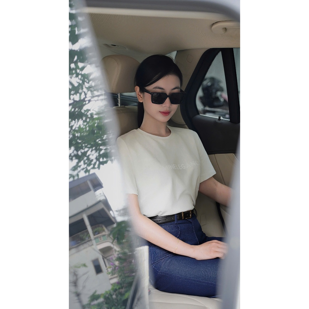 MINELEGÁNCE | ÁO PHÔNG COTTON MINELEGANCE THANH LỊCH, PHỐI QUẦN ÁO BASIC - MIN106