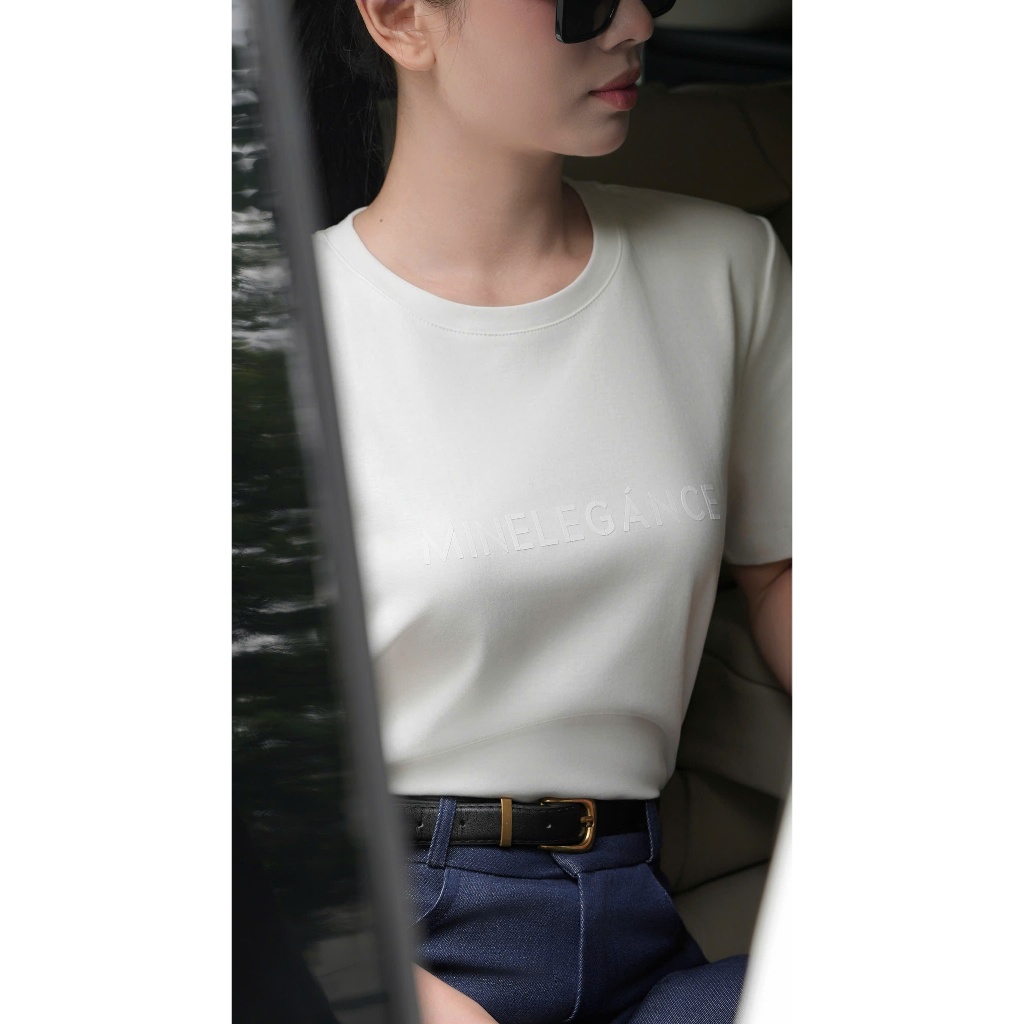 MINELEGÁNCE | ÁO PHÔNG COTTON MINELEGANCE THANH LỊCH, PHỐI QUẦN ÁO BASIC - MIN106