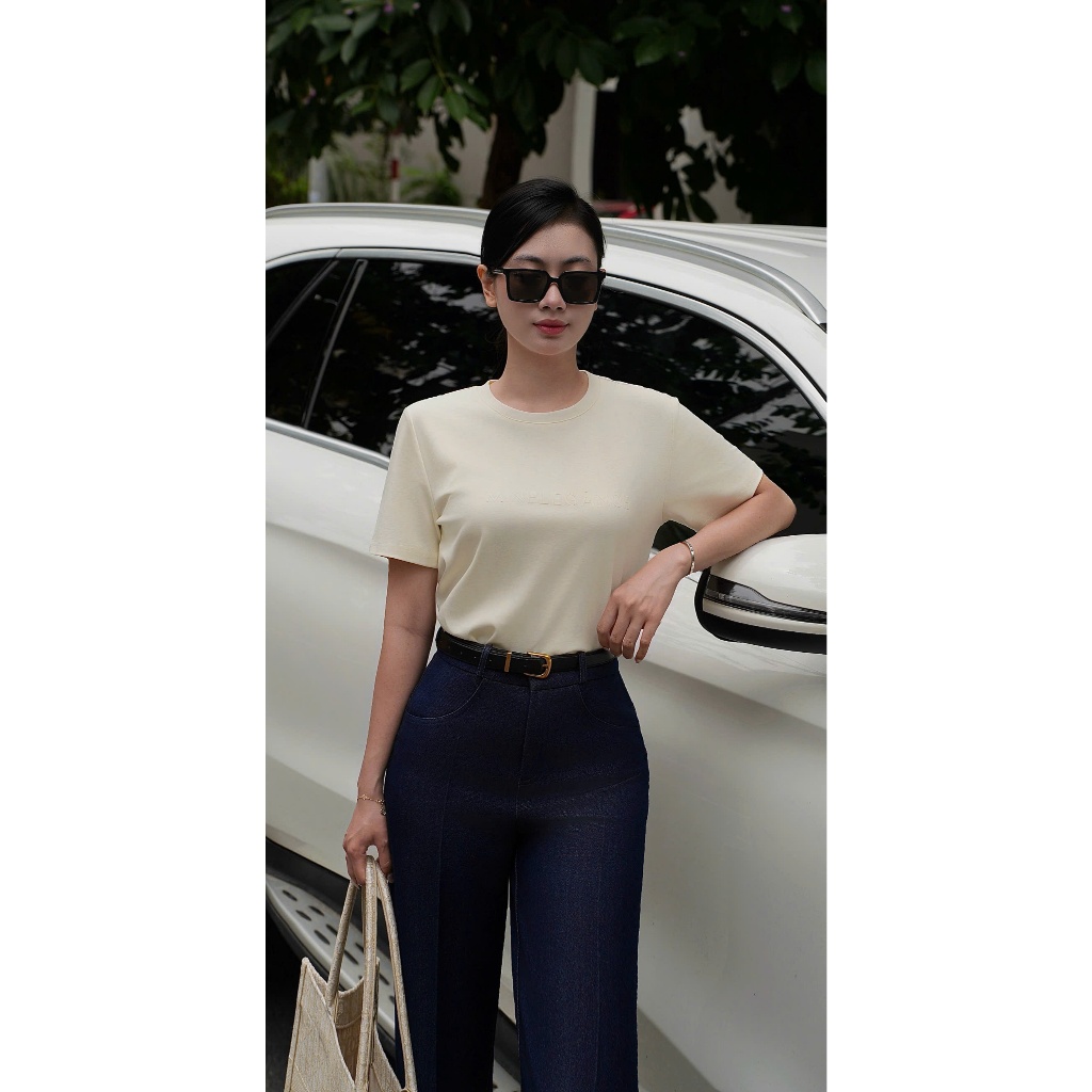 MINELEGÁNCE | ÁO PHÔNG COTTON MINELEGANCE THANH LỊCH, PHỐI QUẦN ÁO BASIC - MIN106