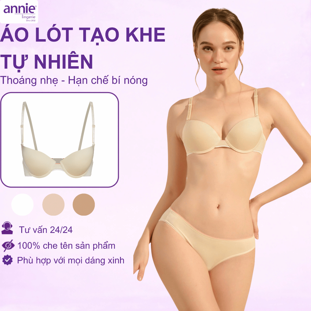 Áo Ngực Cao Cấp Tạo Dáng Ngực annie bra 8131B mút vừa,trơn,ôm ngực vải lót cotton thấm hút thoáng mát