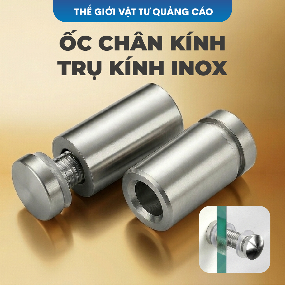 Combo 8 ốc chân kính inox BEDO chống gỉ, ốc chân gương, trụ kính cường lực, phụ kiện lắp kính nhà tắm