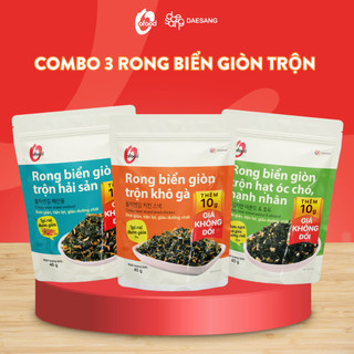 COMBO 3 Rong biển giòn trộn 3 vị O’Food 40g – Đồ ăn vặt ngon, ăn liền, trộn cơm, cháo.