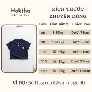 Áo Polo Cộc Tay Mùa Hè Thêu Hình Cho Bé Hokiha Vải Cotton Mềm Mại, Thoáng Mát Size 8-17kg A90