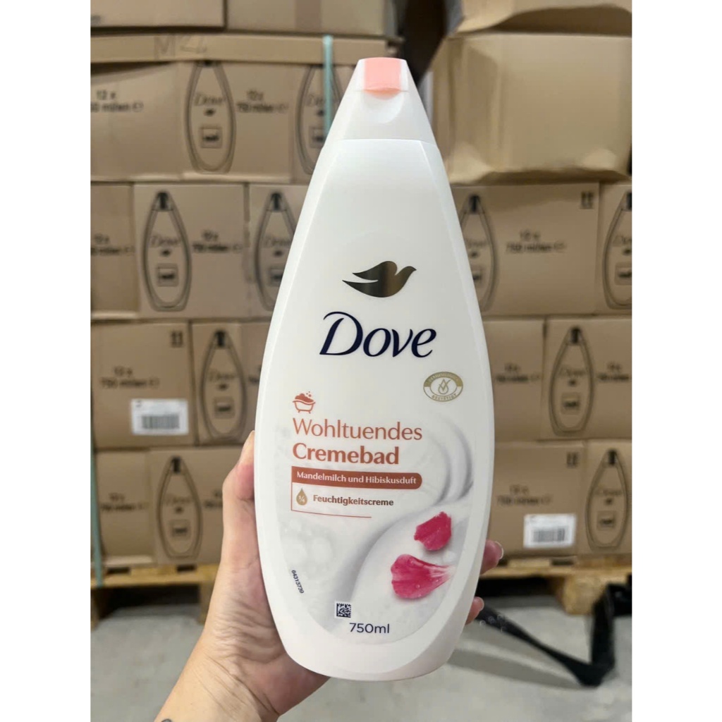 [Hàng nội địa Đức] Sữa tắm Dove 750ml hạnh nhân và hương hoa của Đức -DATE MỚI ĐỦ BILL