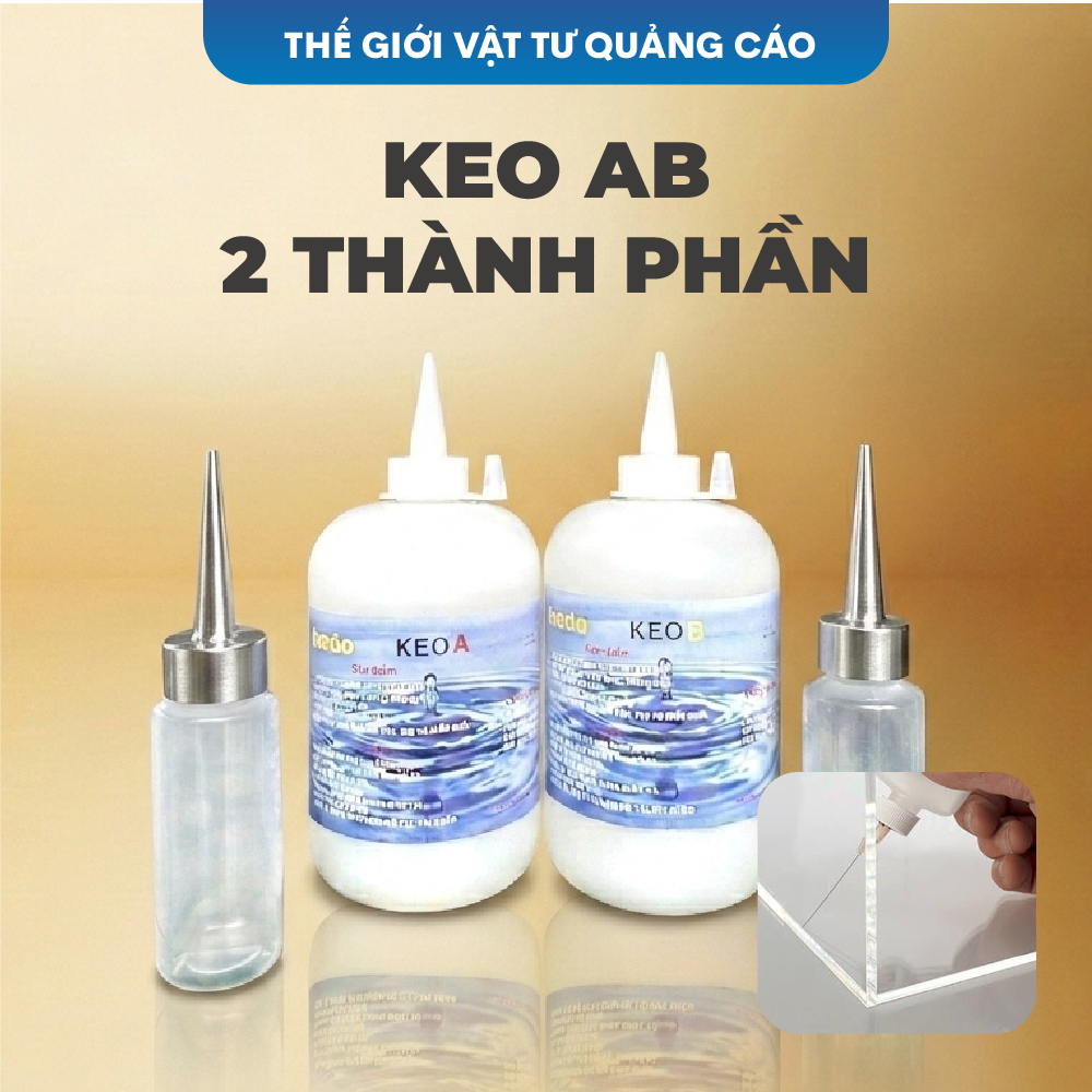 Keo dán AB 2 thành phần trong suốt BEDO kết dính mạnh, dán mica, nhôm, inox, kính đa vật liệu