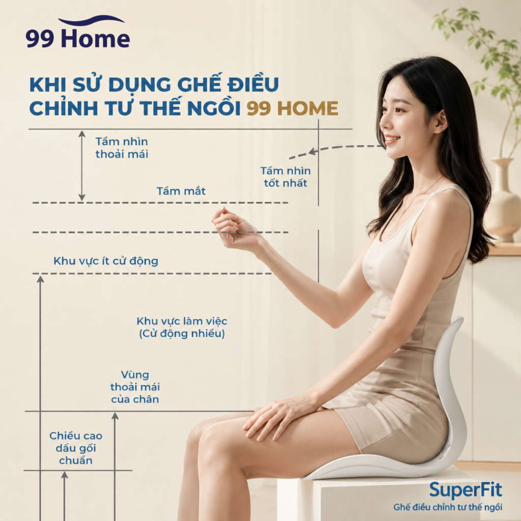 Ghế SuperFit 99 Home giảm đau mỏi lưng chỉnh dáng ngồi đúng