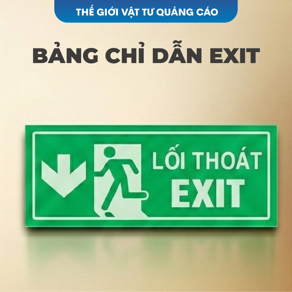 Decal dán biển lối thoát EXIT Bedo, Biển báo lối ra, Bảng lối thoát hiểm, Biển EXIT, Biển cảnh báo lối thoát