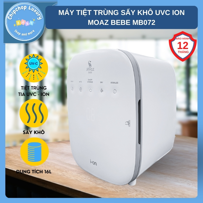 Máy sấy khô tiệt trùng uvc ion moaz bébé mb072 bảo hành chính hãng 12 tháng chipchop luxury baby