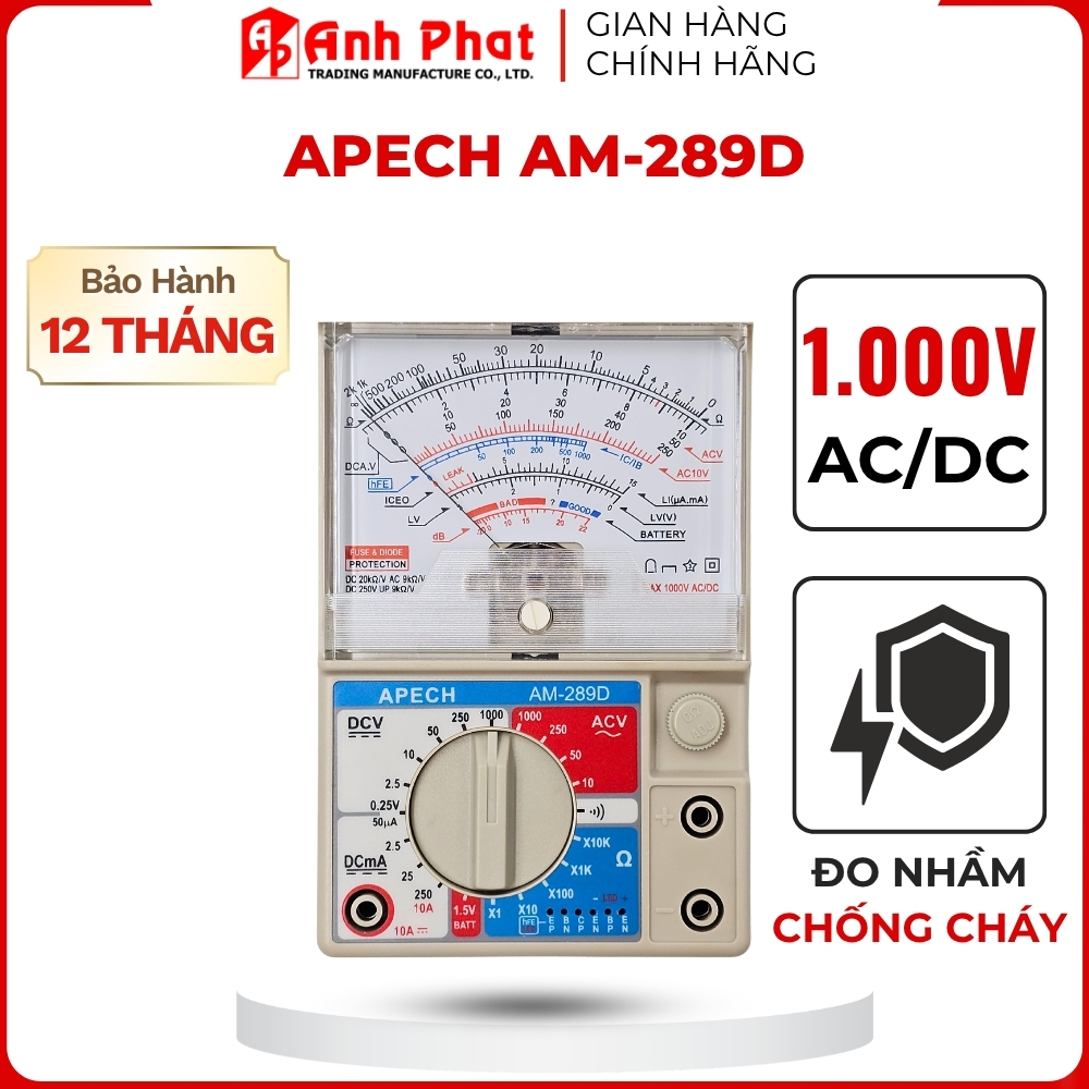 Đồng Hồ Vạn Năng Kim APECH AM289D Đo Nhanh Nhạy, Chính Xác Cao - Anh Phát