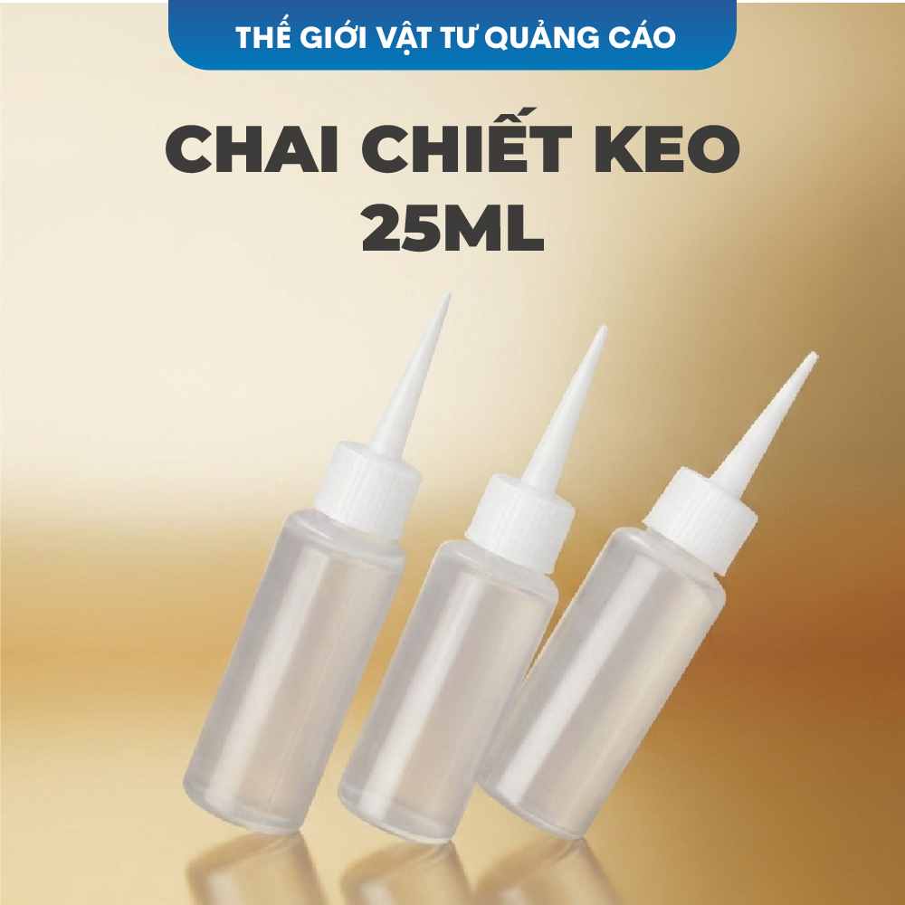 Combo 10 vỏ chai chiết keo 25ml BEDO - Chai nhựa đựng keo dạng bóp màu trắng trong suốt, vòi nhọn tra keo chính xác