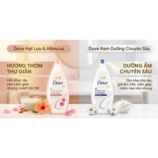 [Hàng nội địa Đức] Sữa tắm Dove 750ml hạnh nhân và hương hoa của Đức -DATE MỚI ĐỦ BILL