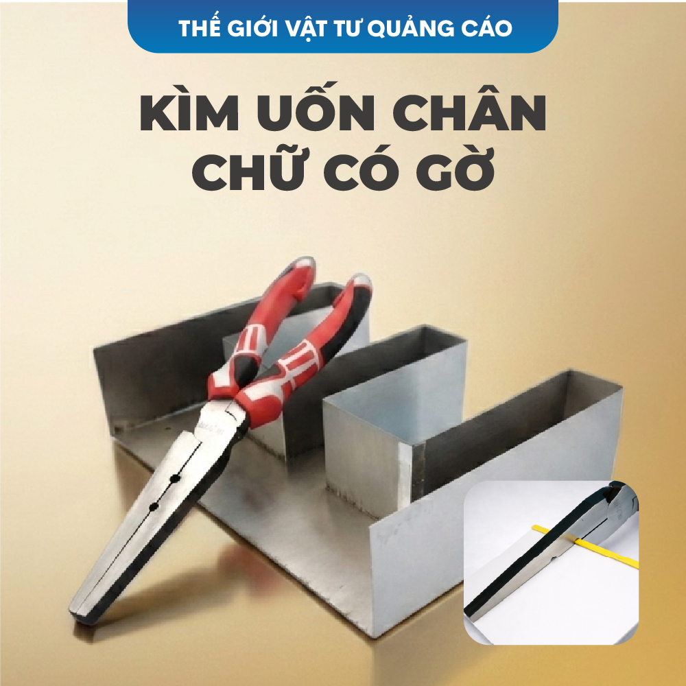 Kìm uốn gáy nhôm có gờ BEDO - Dụng cụ làm chữ nổi quảng cáo, uốn chân chữ nhôm, inox cao cấp tiết kiệm sức lực