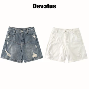 Quần Short Jeans Ngắn Devotus Form Unisex Ống Rộng Trên Gối - FLOW SHORT JEANS
