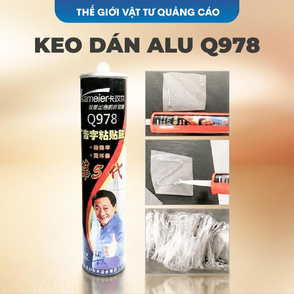 Keo dán Alu Q978 BEDO chuyên dụng - Keo xây dựng đa năng dán biển quảng cáo, tấm ốp tường, gỗ, kim loại (Siêu dính)