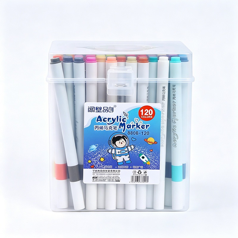Màu Acrylic Marker Hộp Paint Vẽ Đa Năng Cho Học Sinh, Bám Tốt Trên Mọi Bề Mặt, Màu Tươi Sáng, Đầu Tròn An Toàn