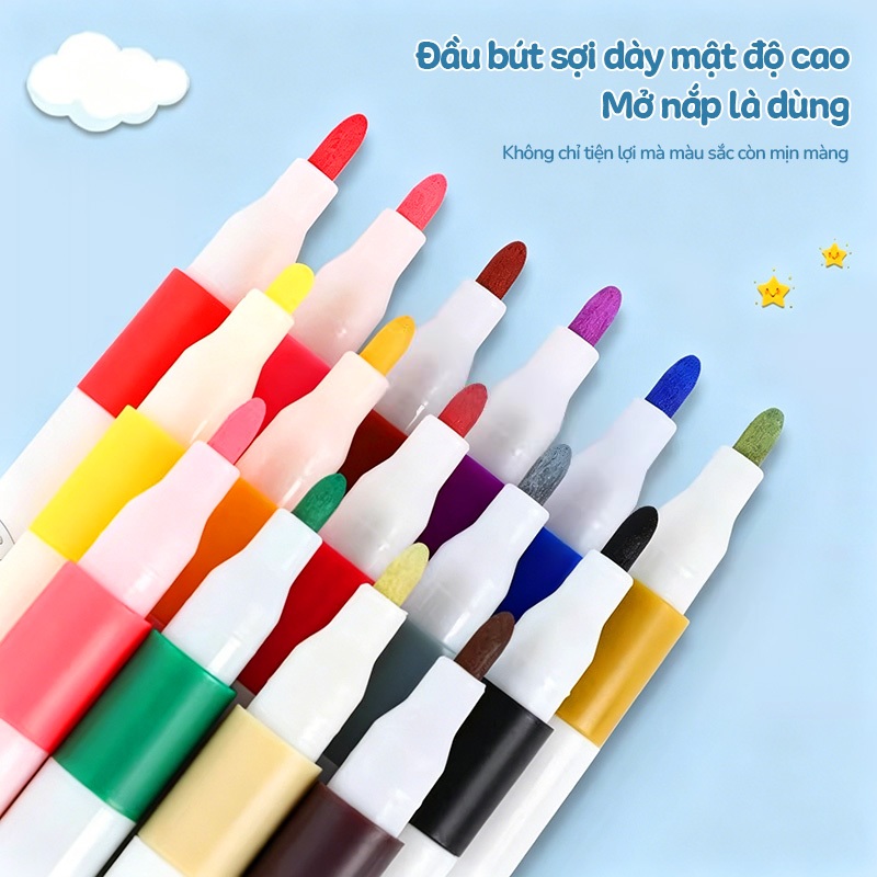 Màu Acrylic Marker Hộp Paint Vẽ Đa Năng Cho Học Sinh, Bám Tốt Trên Mọi Bề Mặt, Màu Tươi Sáng, Đầu Tròn An Toàn