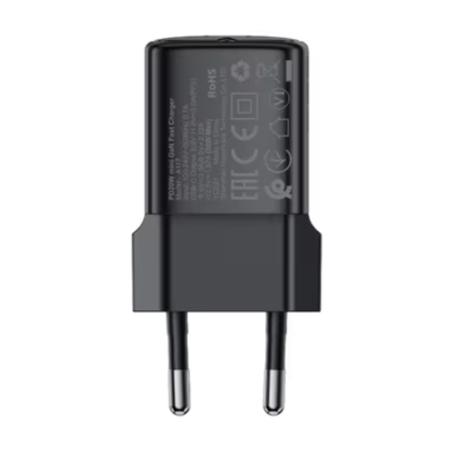Củ Sạc Nhanh Acefast GaN 20W Acefast A117 - Cổng Type-C, Hỗ Trợ Sạc PD3.0 / PPS- Hàng Chính Hãng
