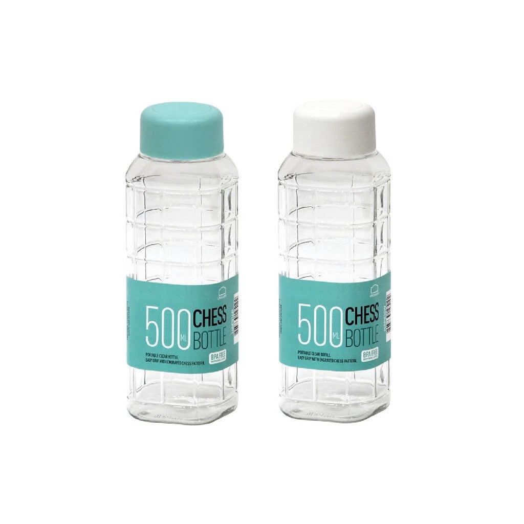 Bình Nước Nhựa LocknLock Chess Bottle PET BPA Free HAP815 (350ml) HAP816 (500ml) Màu Trắng/Xanh - K-MALL